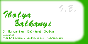 ibolya balkanyi business card